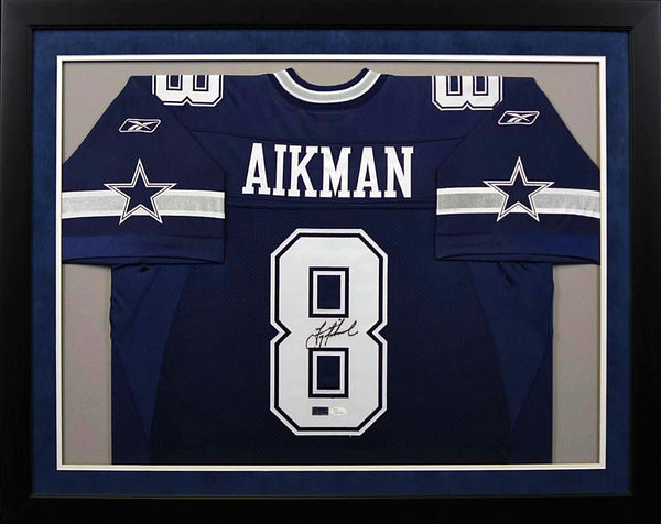Troy Aikman Dallas Cowboys Black Framed Hall of Fame Jersey