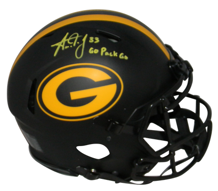 Aaron Jones Autographed Green Bay Packers #33 Green Jersey