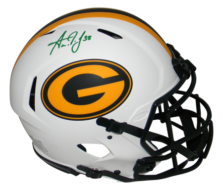 Aaron Jones Autographed Green Bay Packers Speed Chrome Mini Helmet