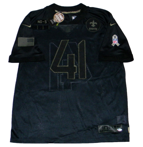 Alvin Kamara Autographed New Orleans Saints Black Nike Salute to Service Jersey