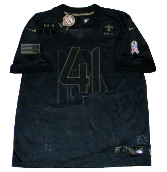 Alvin Kamara Autographed New Orleans Saints Black Nike Salute to Service Jersey