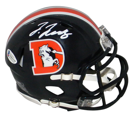 Jerry Jeudy Autographed Denver Broncos Full-Size White Replica Helmet