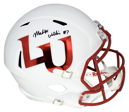 Malik Willis Autographed Liberty Flames Full-Size Speed Replica Helmet (Navy)