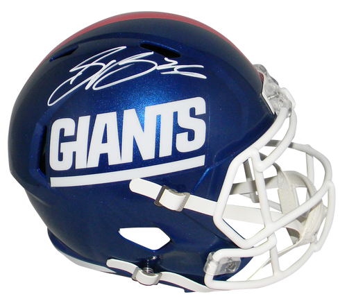 Saquon Barkley Autographed New York Giants Color Rush Full-Size Speed Replica Helmet