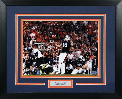 Wes Byrum Autographed Auburn Tigers 11x14 Framed Photograph