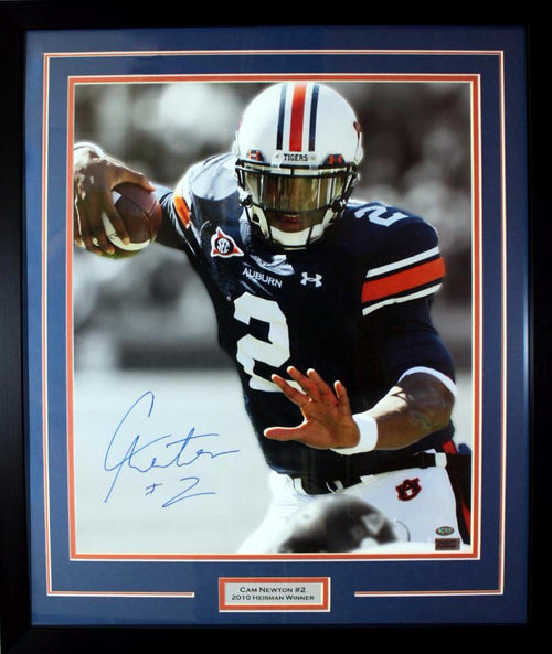 Cam Newton Autographed Auburn Tigers 16x20 Framed Photograph (Spotlight)