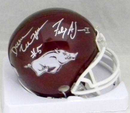Darren McFadden & Felix Jones Autographed Arkansas Razorbacks Mini Helmet