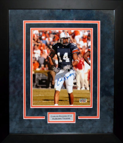 Carlos Rogers Autographed Auburn Tigers 8x10 Framed Photograph