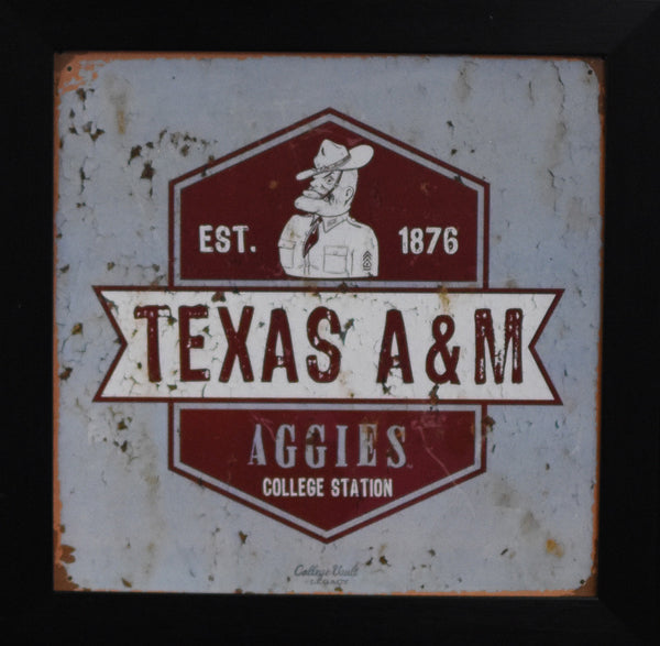 Texas A&M Aggies 12x12 Framed Tin Sign - Logo