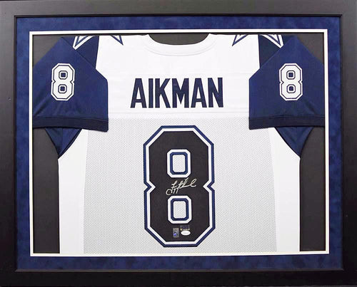 Troy Aikman Autographed Dallas Cowboys #8 Framed Jersey
