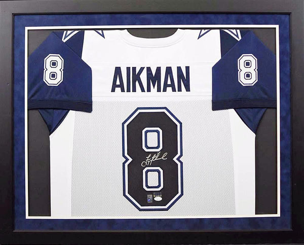 Troy Aikman Autographed Dallas Cowboys #8 Framed Jersey