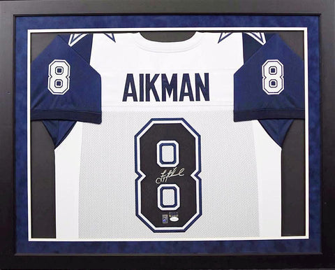 Troy Aikman Autographed and Framed White Cowboys Jersey