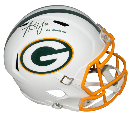 Aaron Jones Autographed Green Bay Packers White Full-Size Replica Helmet