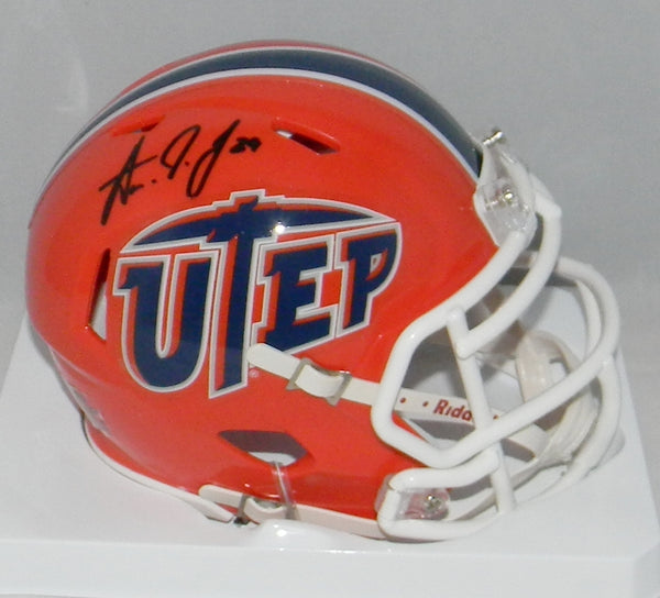 Aaron Jones Autographed UTEP Miners Speed Mini Helmet