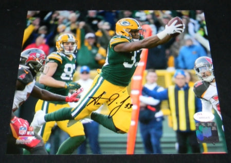 Aaron Jones Autographed Green Bay Packers #33 Green Jersey