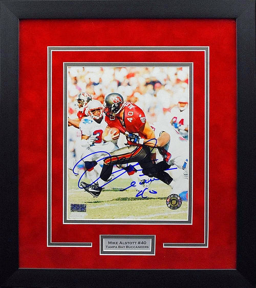 Mike Alstott Autographed Tampa Bay Buccaneers 8x10 Framed Photograph