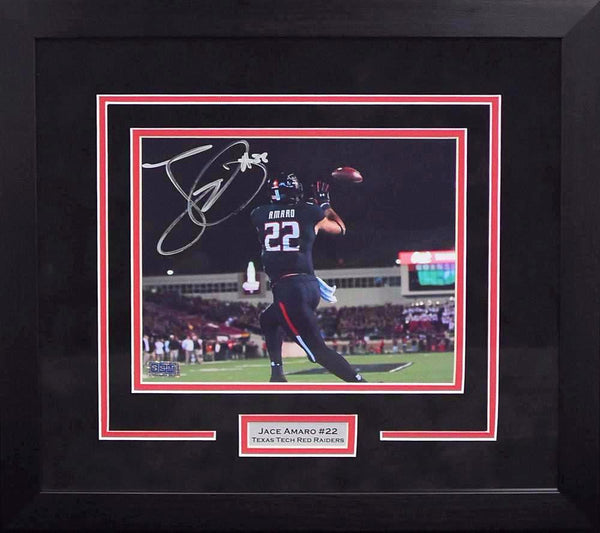 Jace Amaro Autographed Texas Tech Red Raiders 8x10 Framed Photograph (Catch)