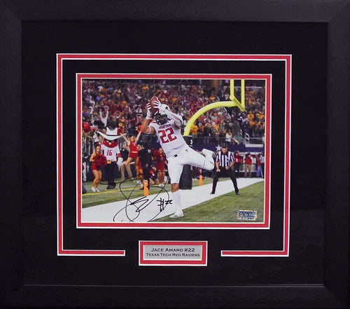 Jace Amaro Autographed Texas Tech Red Raiders 8x10 Framed Photograph (vs Baylor)