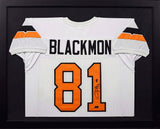 Justin Blackmon Autographed Oklahoma State Cowboys #81 Framed Jersey (White)