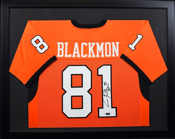 Justin Blackmon Autographed Oklahoma State Cowboys #81 Framed Jersey (Orange)