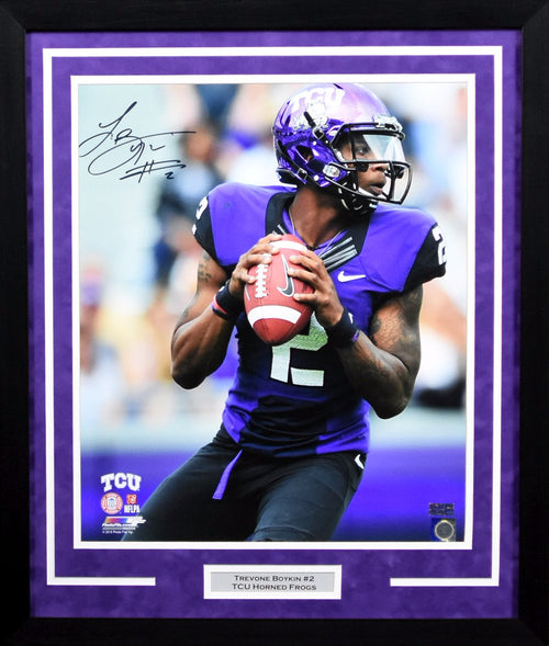 Trevone Boykin Autographed TCU Horned Frogs 16x20 Framed Photograph (Solo)