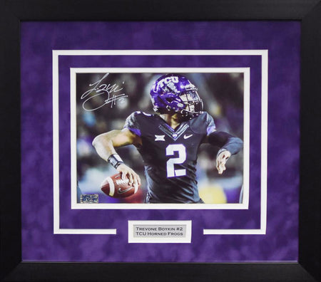 Trevone Boykin Autographed TCU Horned Frogs #2 Framed Jersey - Purple
