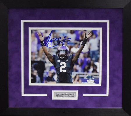Jerry Hughes Autographed TCU Horned Frogs 8x10 Framed Photograph (Solo)