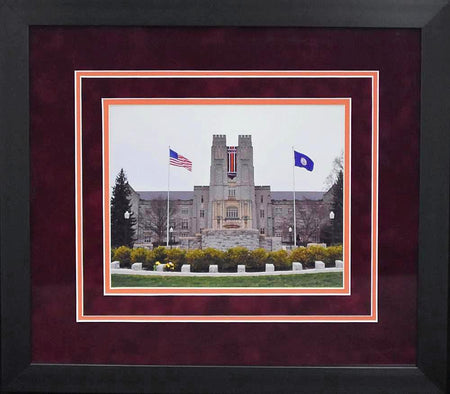 Bruce Smith Autographed Virginia Tech Hokies 16x20 Framed Photograph (Flag)