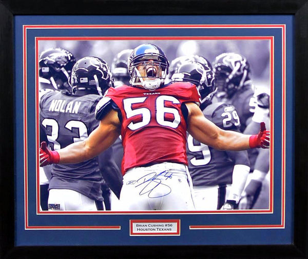 Brian Cushing Autographed Houston Texans 16x20 Framed Photograph