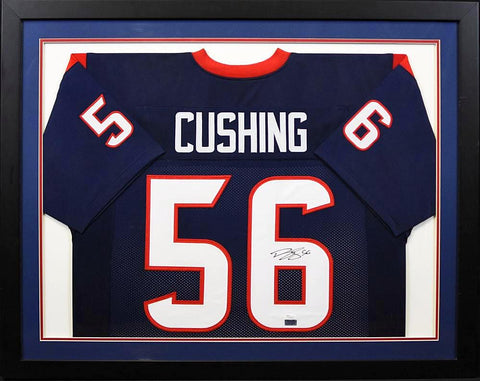 Brian Cushing Signed Texans 35x43 Framed Jersey (JSA) Houston Linebacker /  Coach