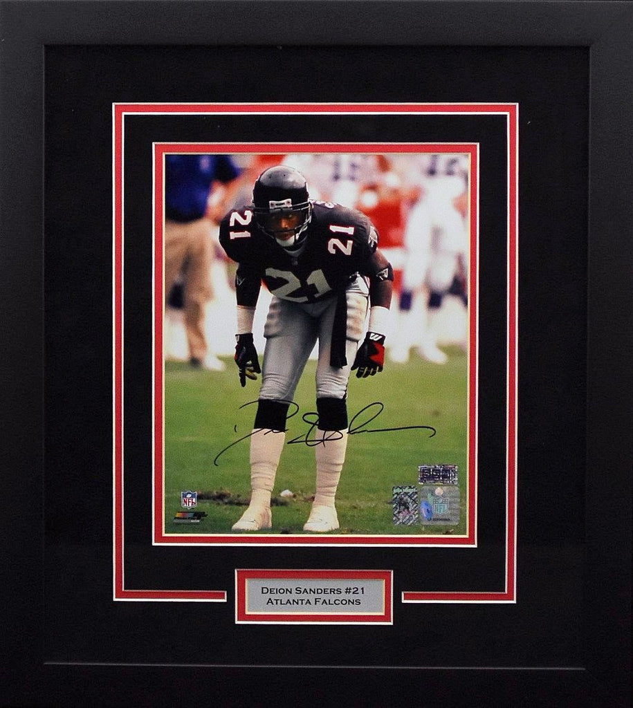 Deion Sanders Autographed Atlanta Falcons 8x10 Framed Photograph