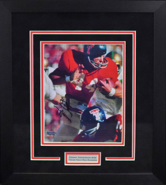 Donny Anderson Autographed Texas Tech Red Raiders 8x10 Framed Photograph (Running)