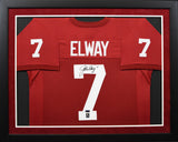 John Elway Autographed Stanford Cardinal #7 Framed Jersey