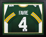Brett Favre Autographed Green Bay Packers #4 Framed Jersey