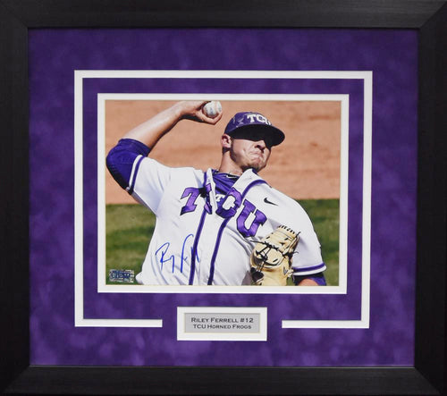 Riley Ferrell Autographed TCU Horned Frogs 8x10 Framed Photograph