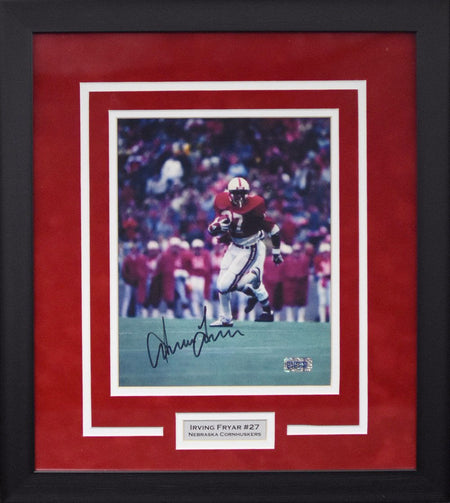 Eric Crouch, Johnny Rodgers & Mike Rozier Autographed Nebraska Cornhuskers 8x10 Framed Photograph