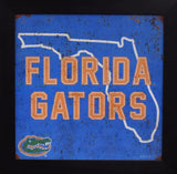 Florida Gators 12x12 Framed Tin Sign - State