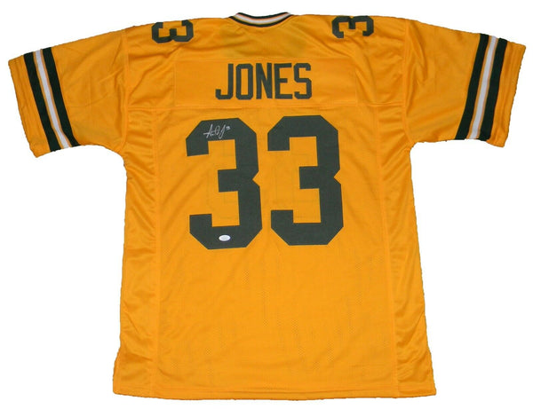 Aaron Jones Autographed Green Bay Packers #33 Gold Jersey