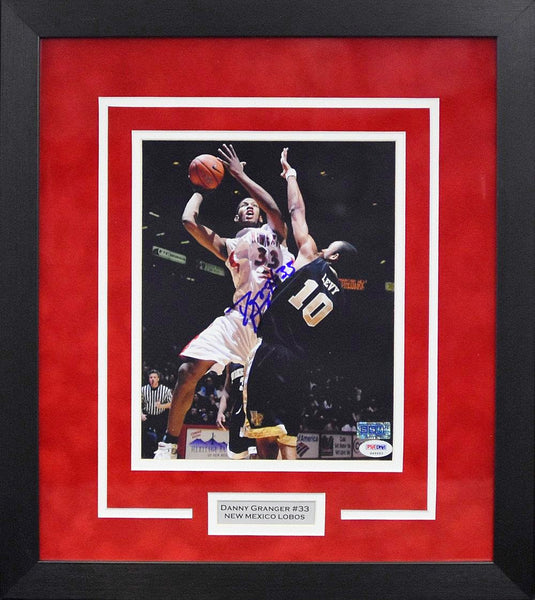 Danny Granger Autographed New Mexico Lobos 8x10 Framed Photograph (vs Wake Forest)