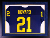 Desmond Howard Autographed Michigan Wolverines #21 Framed Jersey
