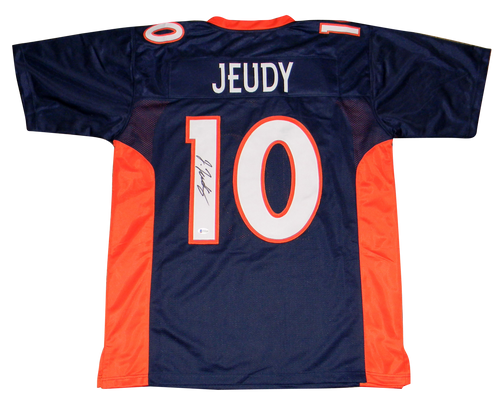 Jerry Jeudy Autographed Denver Broncos #10 Navy Jersey