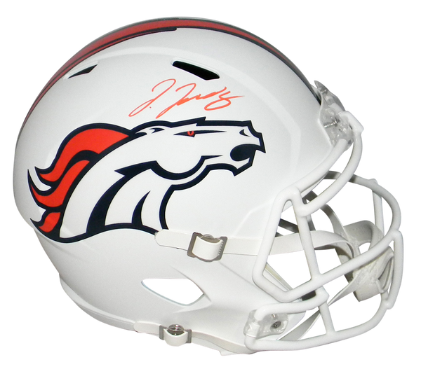 Jerry Jeudy Autographed Denver Broncos Full-Size White Replica Helmet