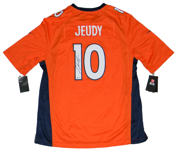 Jerry Jeudy Autographed Denver Broncos Orange Nike Jersey