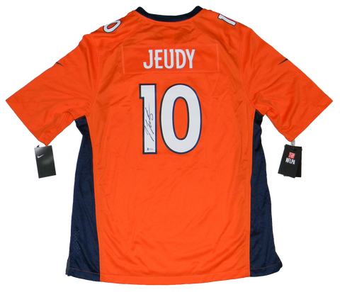 Jerry Jeudy Autographed Denver Broncos #10 Navy Jersey – Signature