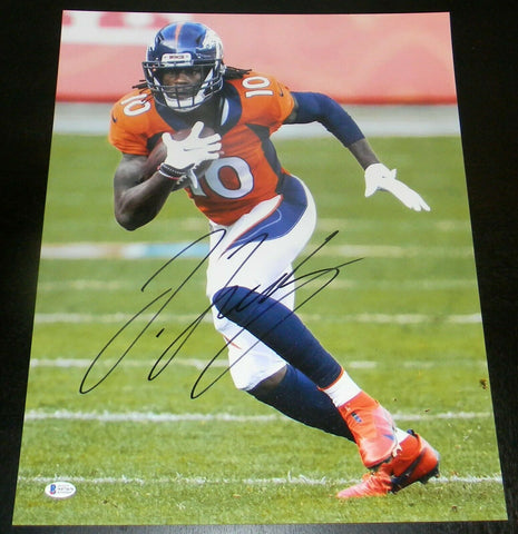 Jerry Jeudy Denver Broncos Autographed 16 x 20 Navy Jersey