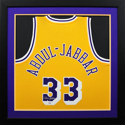 Kareem Abdul-Jabbar Autographed Framed Lakers Jersey - The Stadium Studio