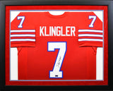 David Klingler Autographed Houston Cougars #7 Framed Jersey