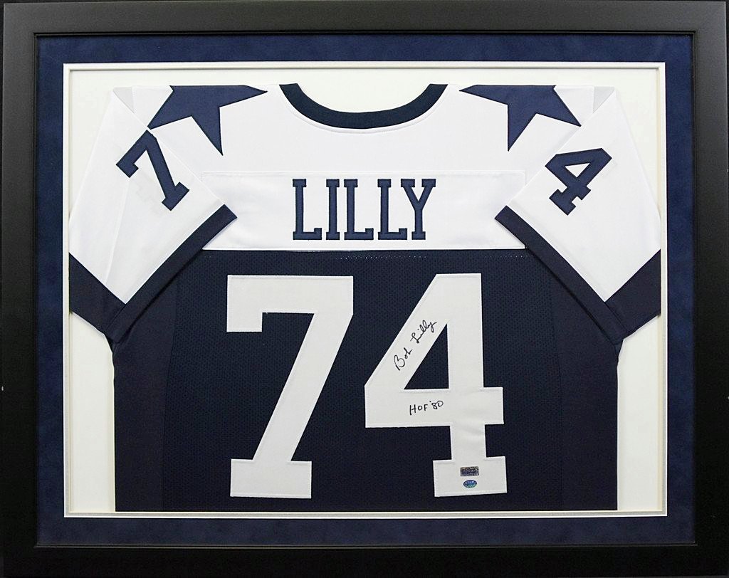BOB LILLY AUTOGRAPHED HAND SIGNED CUSTOM DALLAS COWBOYS JERSEY
