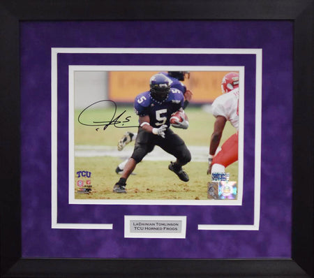 Jerry Hughes Autographed TCU Horned Frogs 8x10 Framed Photograph (vs Boise State)