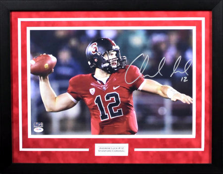 Andrew Luck Autographed Stanford Cardinal 8x10 Framed Photograph (Under Center)